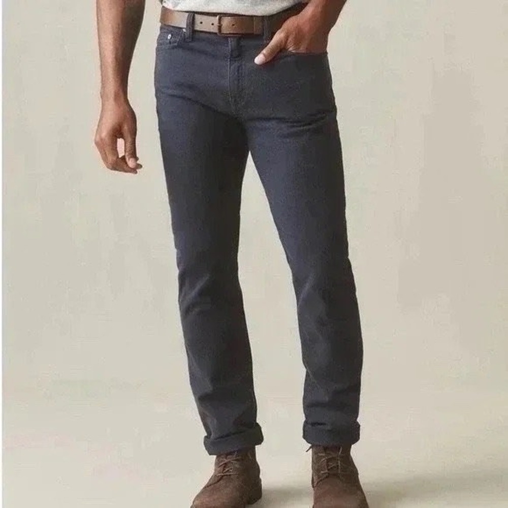 American Giant Roughneck Jeans Men 34X30 Blue Canvas Cotton Stretch Straight Leg